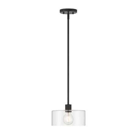 Designers Fountain Vibrato 60 Watt 1 Light Matte Black Pendant with Clear Glass Shade D285M-9P-MB
